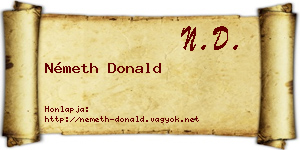 Németh Donald névjegykártya