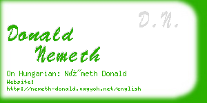 donald nemeth business card